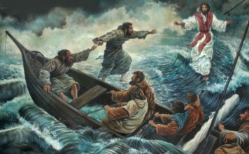 Peter walking on water